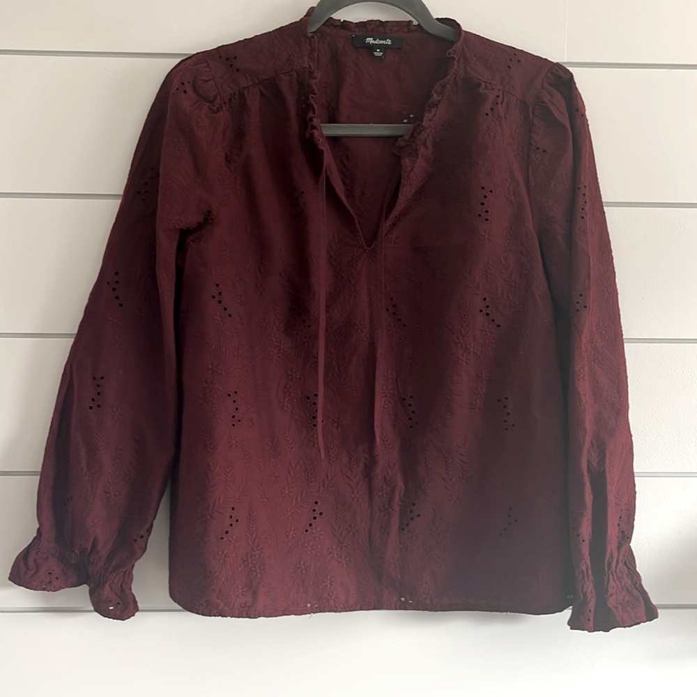 Madewell 💯% Cotton Embroidered Eyelet Top